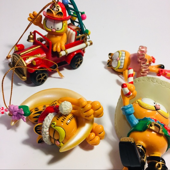 Vintage Garfield Christmas Ornament Lot of 4 - Picture 3 of 3
